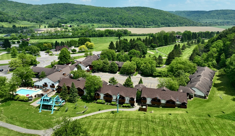 Inn at Holiday Valley  is located on the Golf Course and at base of Chairlift