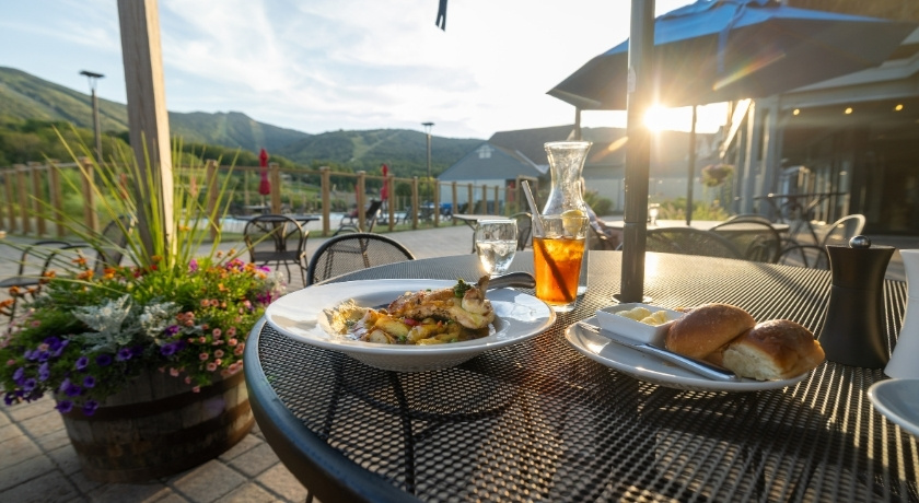 A meal on Preston's patio
