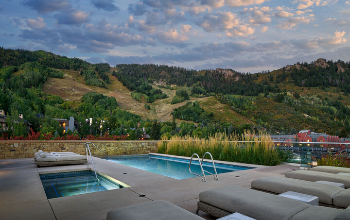 Rooftop pool and hot tub summer