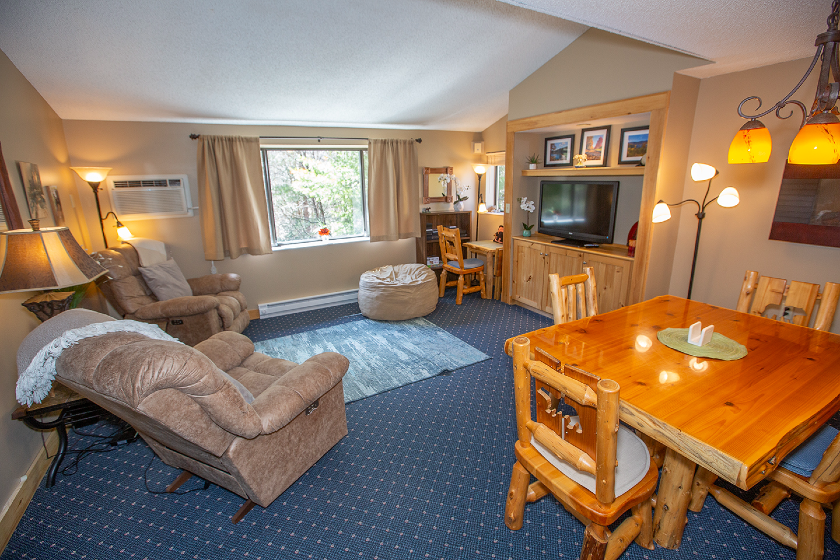 Living/dining area in one of our Den units