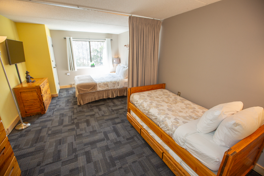 Trundle in one of our Den units (sleeping set up will vary from room to room)