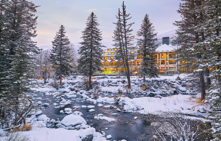 Snow Covered Grand Hyatt Vail on Gore Creek