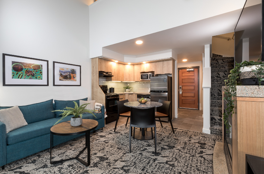 One Bedroom with Loft Living Room