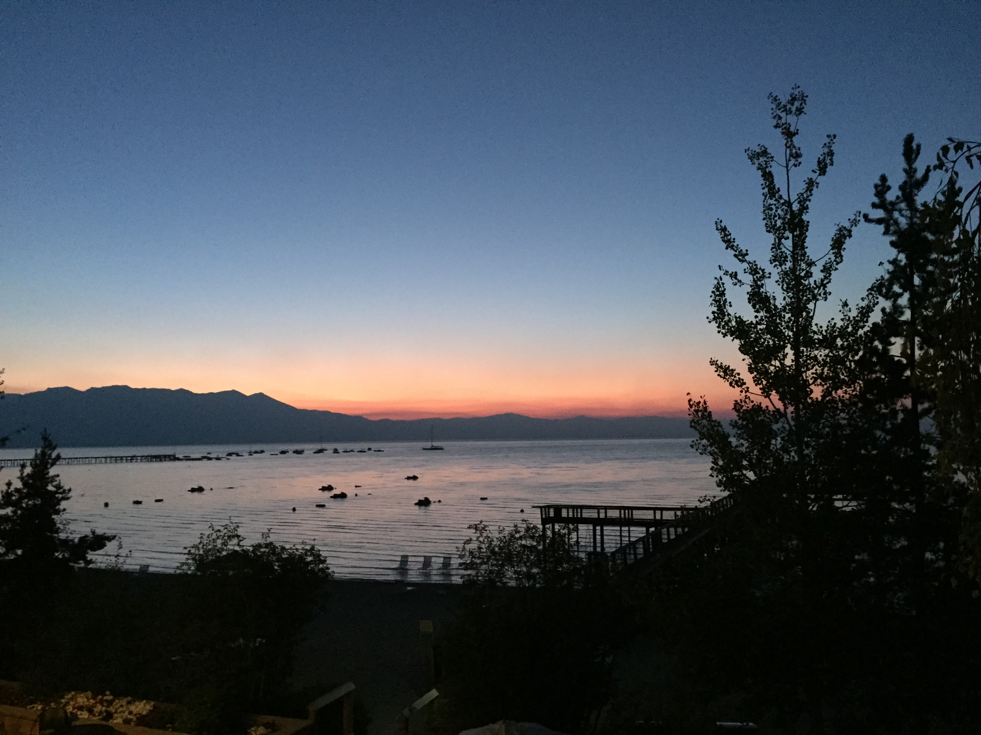 Sunset over Lake Tahoe as seen from Aston Lakeland Village Resort